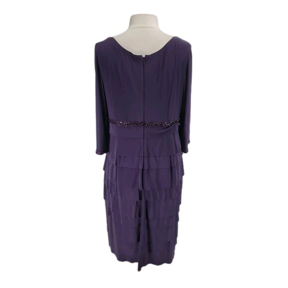 ALEX EVENINGS Women Plus Size 14W Sheath Mini Dress Layer Water Fall Neck 140NA - Picture 3 of 6